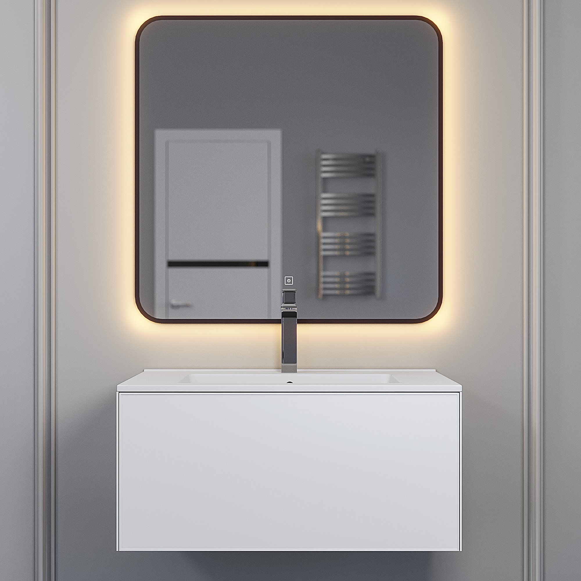 Мебель для ванной комнаты Uperwood Parma Premium 75 см подвесная, выдвижной ящик, белая