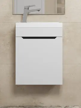 Тумба под раковину Uperwood Tanos 40 см TTanos40WG подвесная, белая матовая с графитовыми вставками