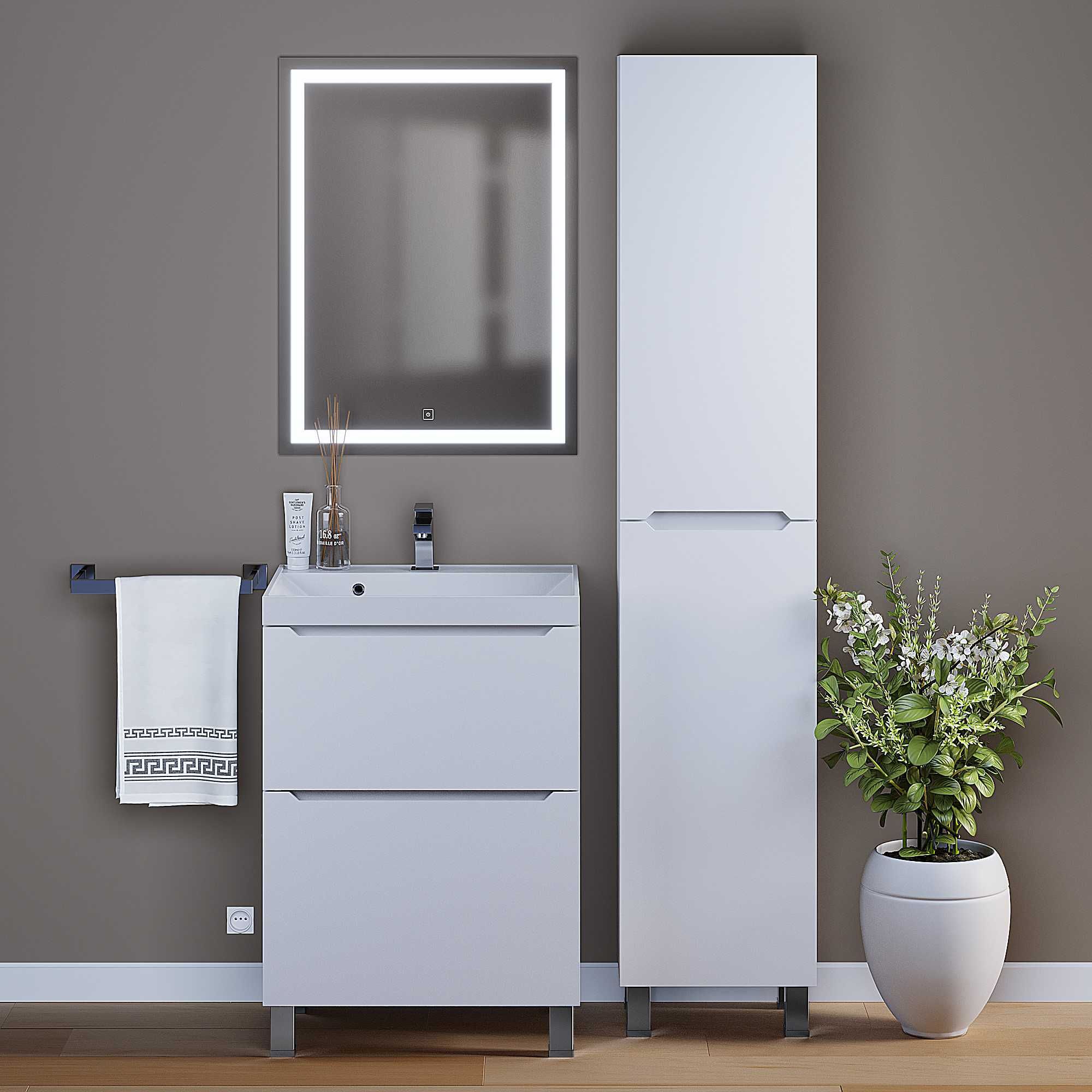 Мебель для ванной комнаты Uperwood Tanos 60 см напольная, белая