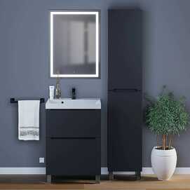 Мебель для ванной комнаты Uperwood Tanos 60 см напольная, черная матовая