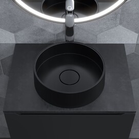 Раковина накладная Uperwood Tanos Quartz 35 см RTanosQuartz35K уголь