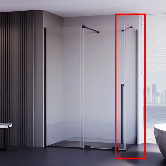 Боковая стенка Veconi 100x200 SP-50B-100-01-C4 стекло прозрачное профиль черный матовый 26336₽