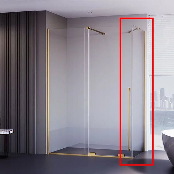 Боковая стенка Veconi 100x200 SP-50G-100-01-C4 стекло прозрачное профиль золото 29364₽