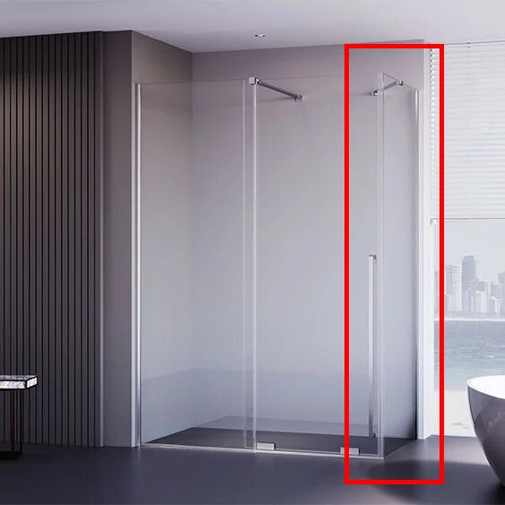 Боковая стенка Veconi 80x200 SP-50CH-80-01-C4 стекло прозрачное профиль хром 23310₽