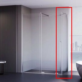 Боковая стенка Veconi 90x200 SP-50CH-90-01-C4 стекло прозрачное, профиль хром