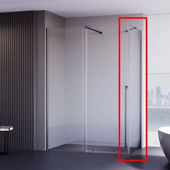 Боковая стенка Veconi 90x200 SP-50GR-90-01-C4 стекло прозрачное профиль графит 27851₽