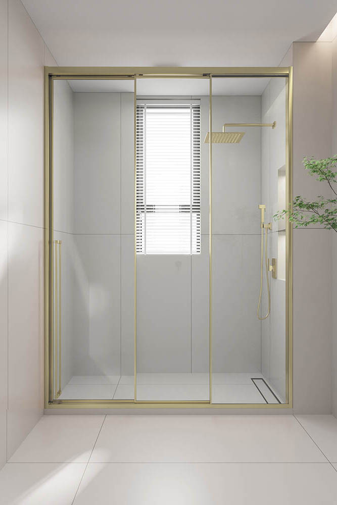 Душевая дверь Veconi 100x200 PR3R-100-01-G-C4 стекло прозрачное профиль золото брашированное правая 120424₽