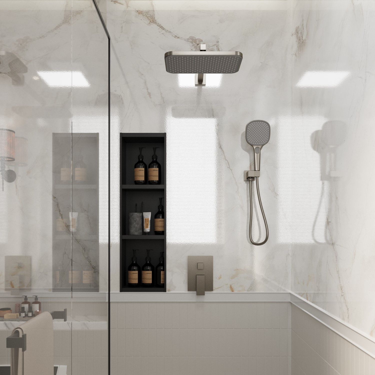 Встраиваемая душевая система Veconi Avella AV-410-GR-C4 без излива графит брашированный 27471₽