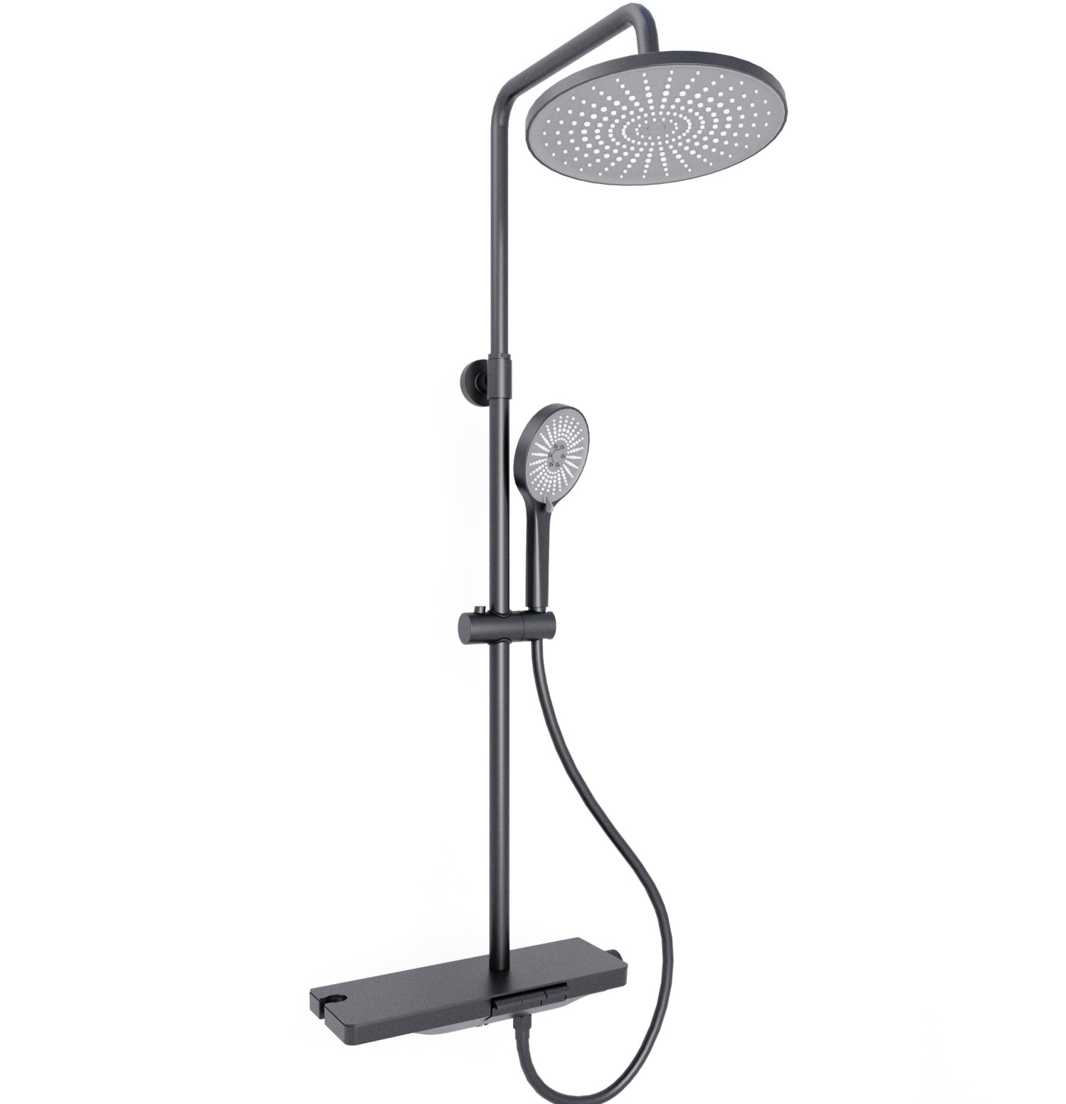 Душевая стойка Veconi Enna EN-200-B-C4 с изливом чёрная матовая 29144₽