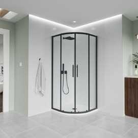 Душевой уголок Veconi Evo 100x90 E2-B-10090-01-C9 стекло прозрачное, профиль черный матовый, без поддона