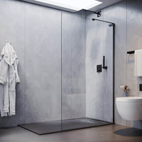 Душевые перегородки Veconi Korato 80x200 KR77B-80-01-C8 стекло прозрачное, профиль черный