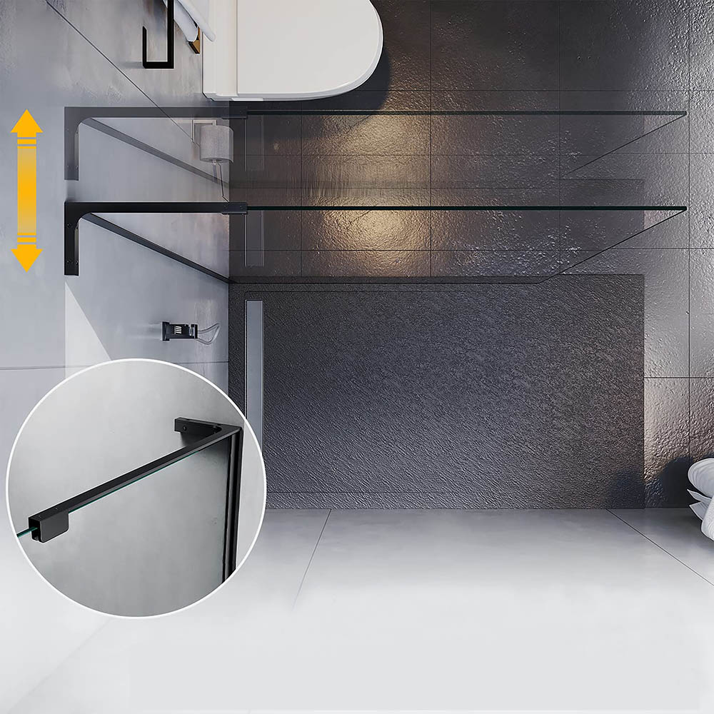 Душевая перегородка Veconi Korato 90x200 KR77B-90-01-C8 стекло прозрачное профиль черный 24781₽