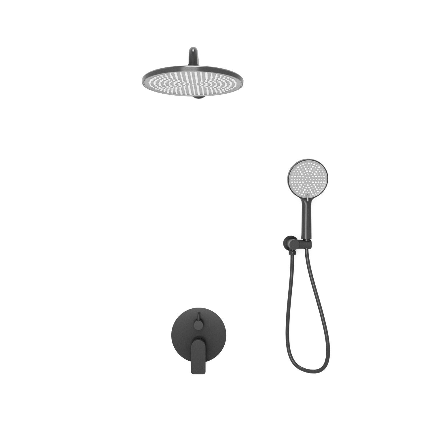 Встраиваемая душевая система Veconi Licata LI-400-B-C4 без излива чёрная матовая 29697₽