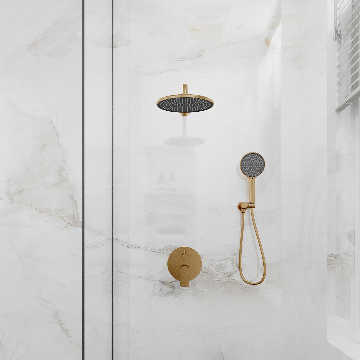 Встраиваемая душевая система Veconi Licata LI-400-G-C4 без излива золото брашированное 24968₽