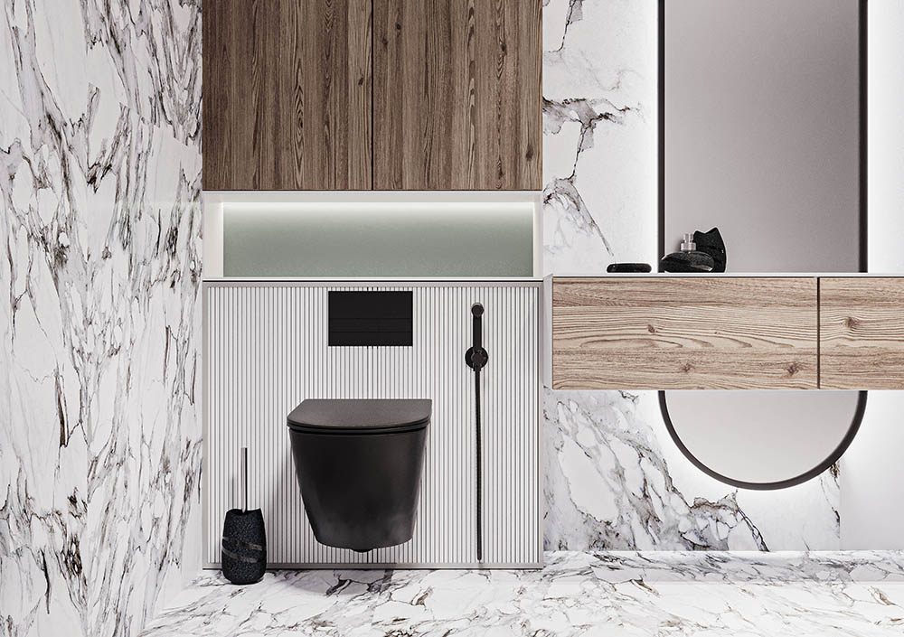 Унитаз подвесной Veconi Moro VMO-48TB безободковый с крышкой микролифт черный 21319₽