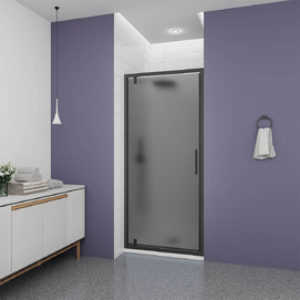 Душевая дверь Veconi Ottimo 80x190 OP30B-80-12-C9 стекло тонированное, профиль черный матовый