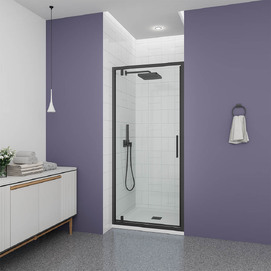 Душевая дверь Veconi Ottimo 90x190 OP30B-90-01-C9 стекло прозрачное, профиль черный матовый