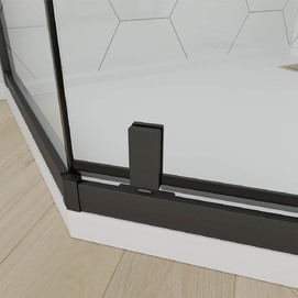 Фото Душевой уголок Veconi Ottimo P10 B 80x80 OP10B-8080-01-C9 стекло прозрачное, профиль черный матовый