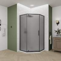 Душевой угол Veconi Ottimo P10 B 80x80 OP10B-8080-12-C9 стекло матовое, профиль черный матовый