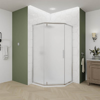 Душевой угол Veconi Ottimo P10 CH 80x80 OP10CH-8080-07-C9 стекло матовое, профиль хром