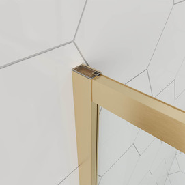 Фото Душевой уголок Veconi Ottimo P10 G 100x100 OP10G-100100-07-C9 стекло матовое, профиль брашированное золото