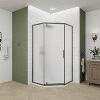 Душевой угол Veconi Ottimo P10 GR 80x80 OP10GR-8080-07-C9 стекло матовое, профиль брашированный графит