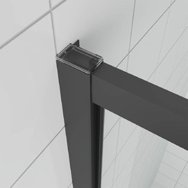 Фото Душевой уголок Veconi Ottimo P20SP B 100x90 OP20B-SP-10090-12-C9 стекло тонированное, профиль черный матовый