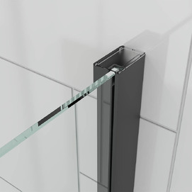 Фото Душевой уголок Veconi Ottimo P20SP B 100x90 OP20B-SP-10090-12-C9 стекло тонированное, профиль черный матовый