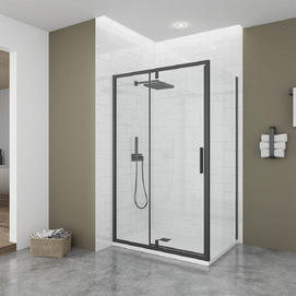 Фото Душевой уголок Veconi Ottimo P20SP B 120x80 OP20B-SP-12080-01-C9 стекло прозрачное, профиль черный матовый