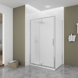 Фото Душевой уголок Veconi Ottimo P20SP CH 110x90 OP20CH-SP-11090-07-C9 стекло матовое, профиль хром