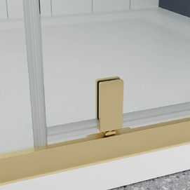 Фото Душевой уголок Veconi Ottimo P20SP G 100x100 OP20G-SP-100100-01-C9 стекло прозрачное, профиль брашированное золото