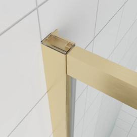 Фото Душевой уголок Veconi Ottimo P20SP G 100x80 OP20G-SP-10080-01-C9 стекло прозрачное, профиль брашированное золото