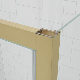 Фото Душевой уголок Veconi Ottimo P20SP G 100x90 OP20G-SP-10090-01-C9 стекло прозрачное, профиль брашированное золото