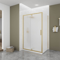 Душевой угол Veconi Ottimo P20SP G 100x90 OP20G-SP-10090-07-C9 стекло матовое, профиль брашированное золото