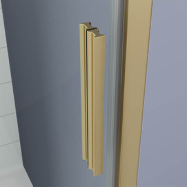 Фото Душевой уголок Veconi Ottimo P20SP G 110x100 OP20G-SP-110100-07-C9 стекло матовое, профиль брашированное золото