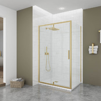 Душевой угол Veconi Ottimo P20SP G 120x100 OP20G-SP-120100-01-C9 стекло прозрачное, профиль брашированное золото