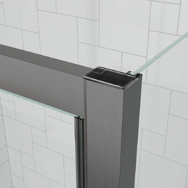 Фото Душевой уголок Veconi Ottimo P20SP GR 100x90 OP20GR-SP-10090-01-C9 стекло прозрачное, профиль брашированный графит