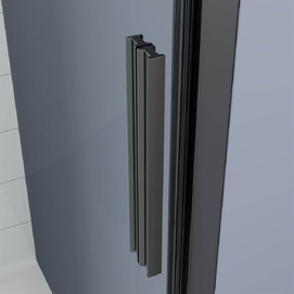 Фото Душевой уголок Veconi Ottimo P20SP GR 120x90 OP20GR-SP-12090-01-C9 стекло прозрачное, профиль брашированный графит