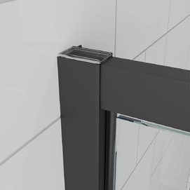 Фото Душевой уголок Veconi Ottimo P30SP B 90x100 OP30B-SP-90100-07-C9 стекло матовое, профиль черный матовый