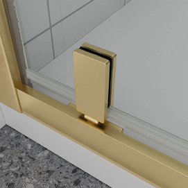 Фото Душевой уголок Veconi Ottimo P30SP G 70x70 OP30G-SP-7070-01-C9 стекло прозрачное, профиль брашированное золото