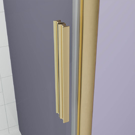 Фото Душевой уголок Veconi Ottimo P30SP G 80x70 OP30G-SP-8070-07-C9 стекло матовое, профиль брашированное золото