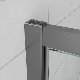 Фото Душевой уголок Veconi Ottimo P30SP GR 70x100 OP30GR-SP-70100-12-C9 стекло тонированное, профиль брашированный графит