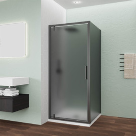 Фото Душевой уголок Veconi Ottimo P30SP GR 80x90 OP30GR-SP-8090-12-C9 стекло тонированное, профиль брашированный графит