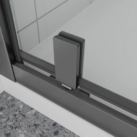 Фото Душевой уголок Veconi Ottimo P30SP GR 90x100 OP30GR-SP-90100-01-C9 стекло прозрачное, профиль брашированный графит