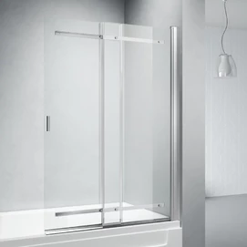 Шторка для ванны Veconi Palau 100x140 стекло прозрачное, профиль хром