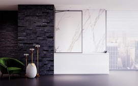 Шторка для ванны Veconi Palau 60x150 PL85GR-60-01-C8 стекло прозрачное, профиль брашированный графит