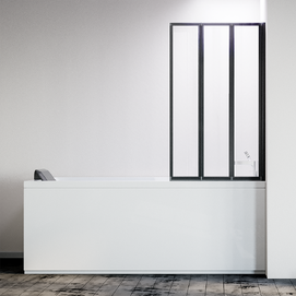Шторка для ванны Veconi Palau 90х150 см PL73BR-90-01-19C4 правая, профиль черный