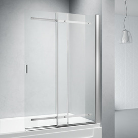 Шторка для ванны Veconi Palau 90x140 PL88CH-90-01-C8 стекло прозрачное, профиль хром