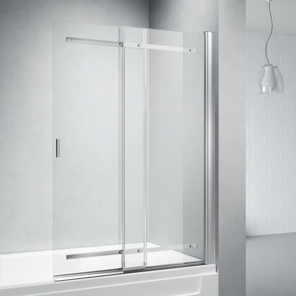 Шторка для ванны Veconi Palau 90x140 стекло прозрачное, профиль хром