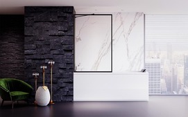 Шторка для ванны Veconi Palau 90x150 PL85B-90-01-C8 стекло прозрачное, профиль черный